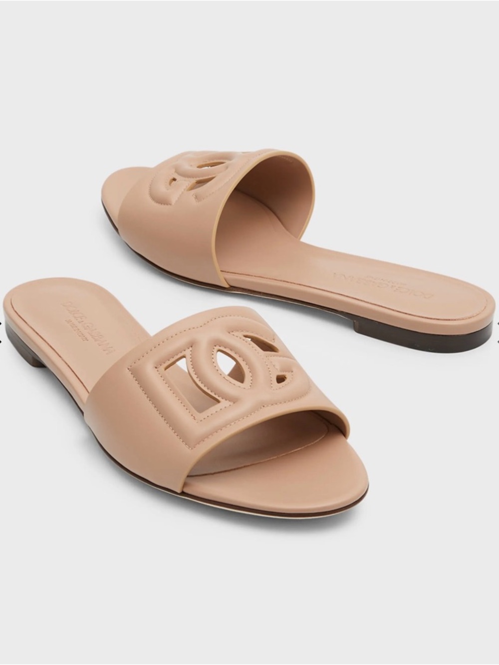 Dolce & Gabbana Flat Slide Sandals - Women, Color: Powder